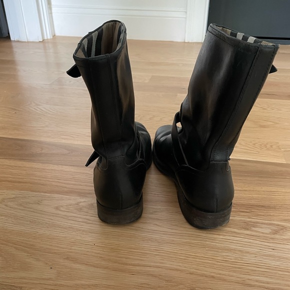 Burberry Winfield Black Leather Moto Biker Boot Size 38. - Picture 4 of 7